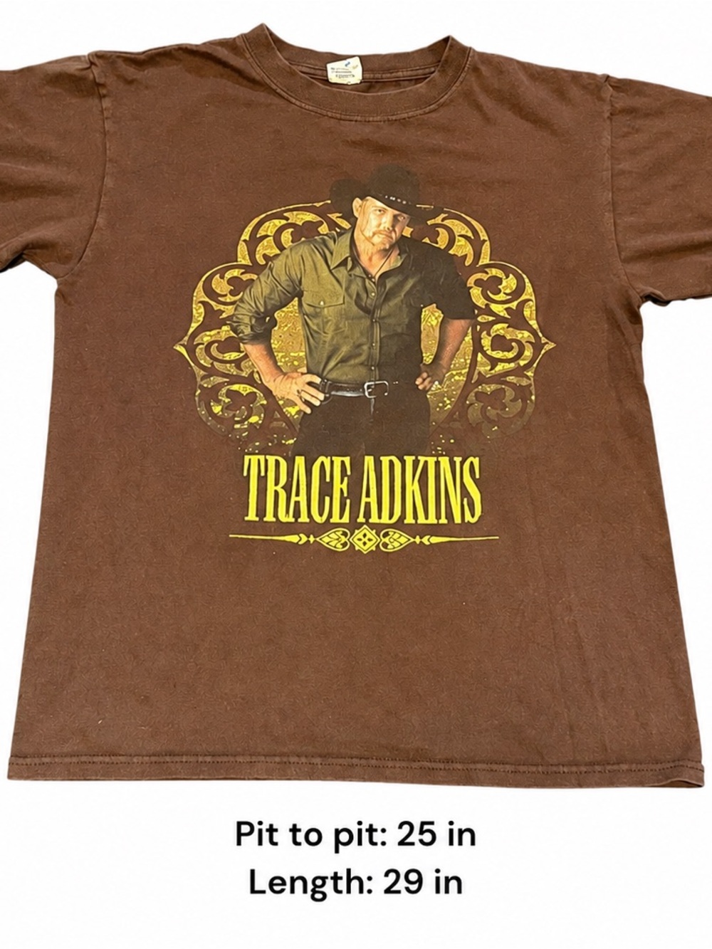 Trace Adkins 2008 Double Sided Country Concert Graphic Tee Brown Anvil M